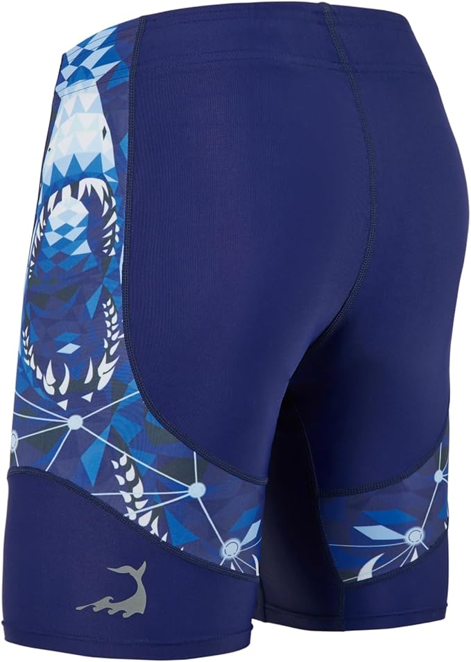 HUGE SPORTS Men's Rash Guard Swim Shorts Compression Swimming Jammer Cool Dry Active Swimsuit