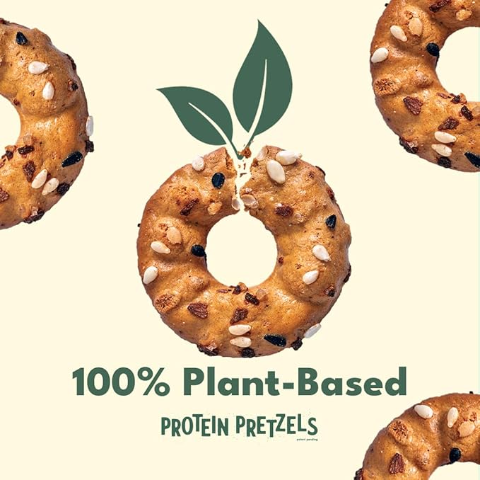 Crisp Power Protein Pretzels, Everything, High Protein Vegan Keto Snack, 28 G Plant Based Protein