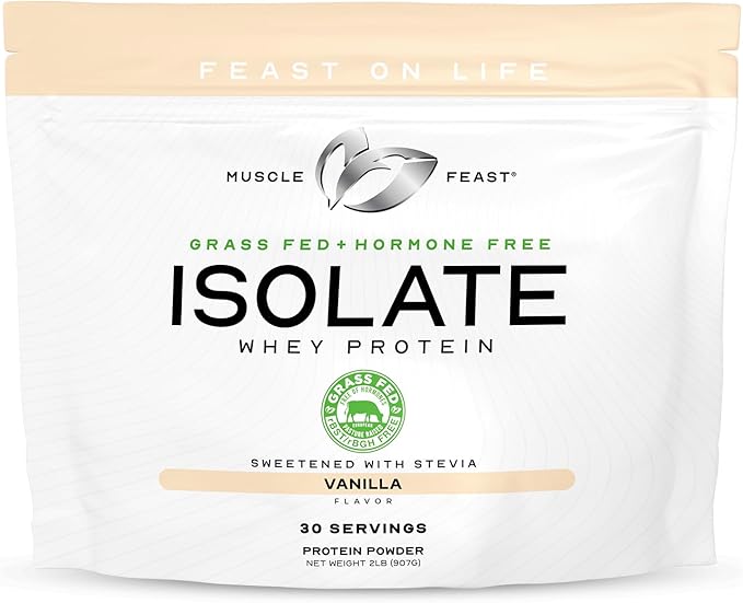 Muscle Feast Grass-Fed Whey Protein Isolate, All Natural Hormone Free Pasture Raised, Whey Isolate