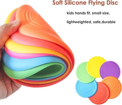 Kids Flying Disc Toy Outdoor Playing Lawn Game Disk Flyer for Kindergarten Teaching Soft Silicone