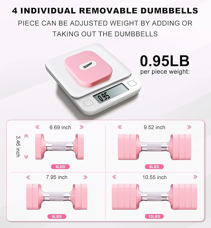 15LB 20LB 40LB 50LB Adjustable Dumbbell Set Free Weights Dumbbells Set for Women Men Hand Weights