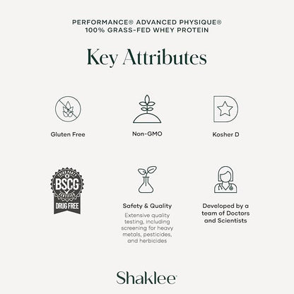 Shaklee - Performance® Advanced Physique® 100% Grass-Fed Whey Protein: Fast-Absorbing Formula - 20g