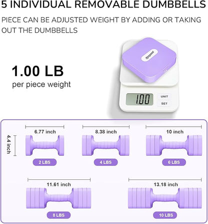 Adjustable Dumbbell Set for Women Men 16LB 20LB Hand Weights Dumbbells Sets Woman Exercise Fitness
