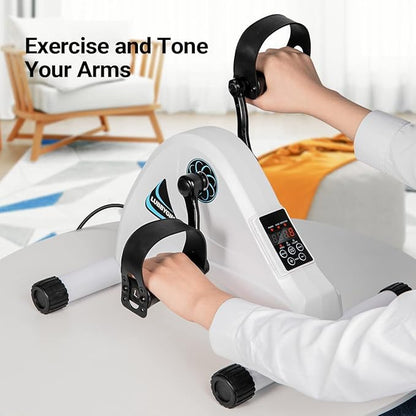 Motorized Mini Exercise Bike Pedal Exerciser for Seniors Rehab Training, LUBBYGIM Electric Under