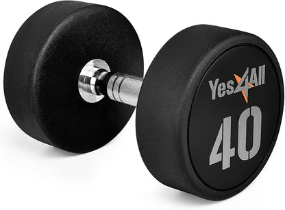 Yes4All Urethane Dumbbell with Anti-Slip Knurled Handle 5-50 LB for Muscle Building - Sold