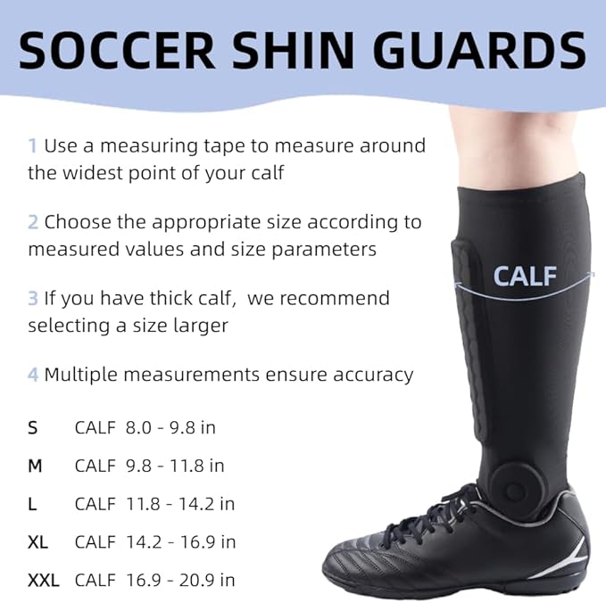 Soccer Shin Guards, Soccer Shin Guard Pads with Calf and Ankle Protection, SoccerProtective