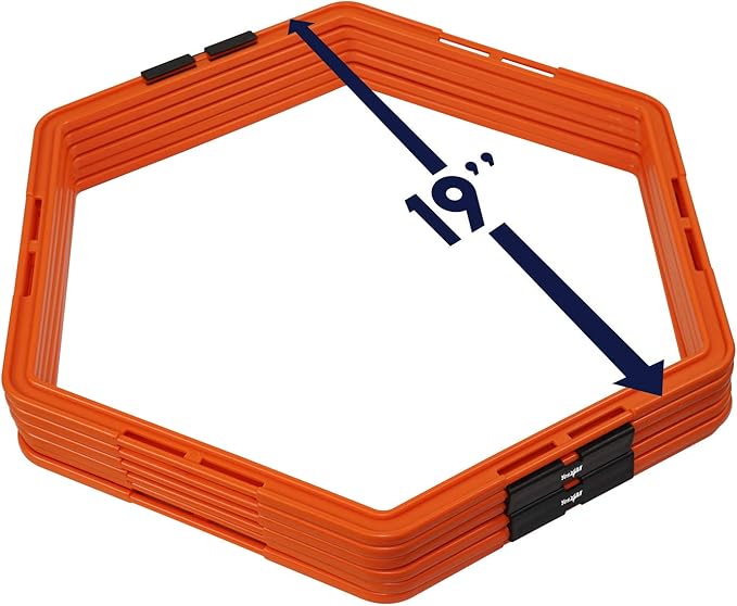 Yes4All Hex Agility Rings/Speed Rings with Carrying Bag – Hexagon Rings, Agility Hurdles for