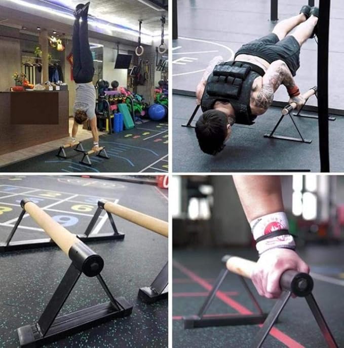 LONGTA Wooden Stretch Stand, Pushup Stands Bars Calisthenics Handstand,Non-Slip Yoga and Gymnastic