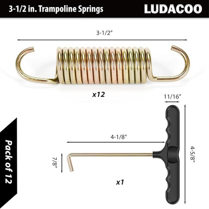 3.5"-8.5" Trampoline Springs, Heavy Duty Stainless Steel Trampoline Accessories with Swivel &