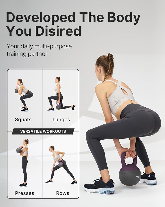 YOTTOY Soft Kettlebell, Set for Strength Training Kettlebells & Home Workouts, Soft-Sided Cushioned