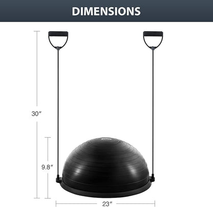 ZELUS Balance Ball Trainer with Resistance Bands and Foot Pump, Inflatable Yoga Ball for Home Gym