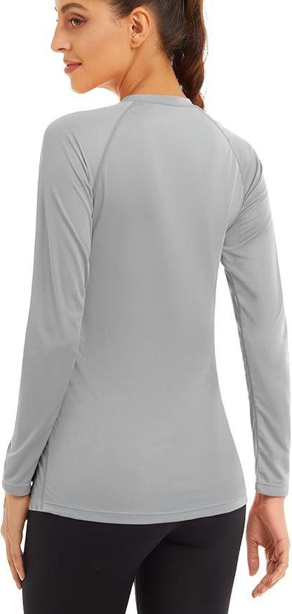 MAGCOMSEN Women's 2 Pack Long Sleeve Shirts UPF 50+ Sun Protection Quick Dry Swim Shirt for Rash