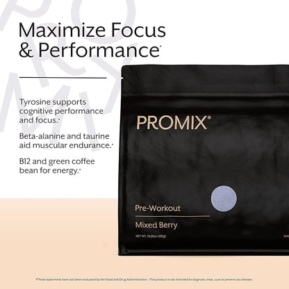 ProMix Nutrition Pre-Workout Powder, Mixed Berry - Maximize Focus & Performance - Helps Muscle
