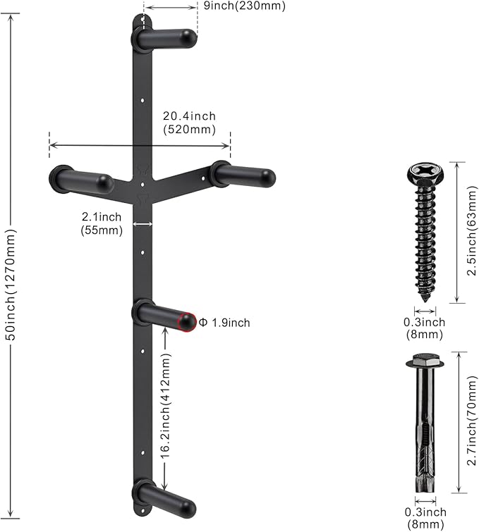 "Kipika Weight Plate Storage Rack - Wall Mounted Weight Plate Holder with Durable Steel