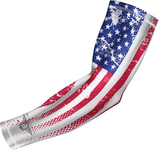 Bucwild Sports Flag Compression Arm Sleeve - Perfect for Baseball Basketball Football - Youth &