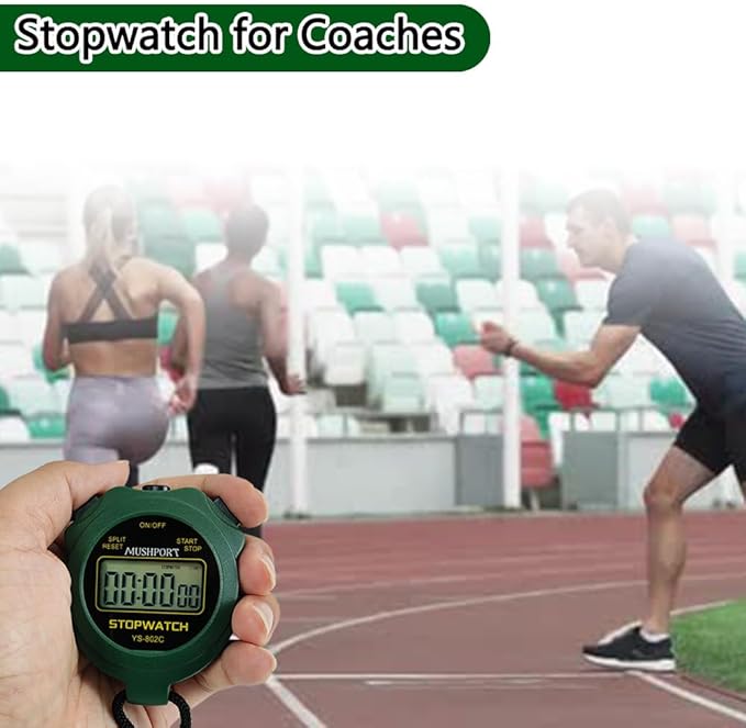 Stopwatch Timer Only Stopwatch Mode, ON/Off Silent Simple Operation, Without Clock Date Countdown