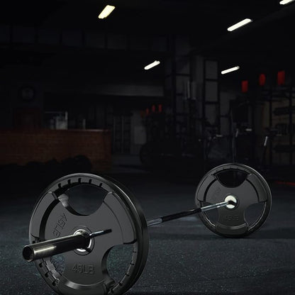 RitFit Olympic Rubber Grip Plates for Barbell, 2-Inch Weight Plates for Weightlifting and Strength