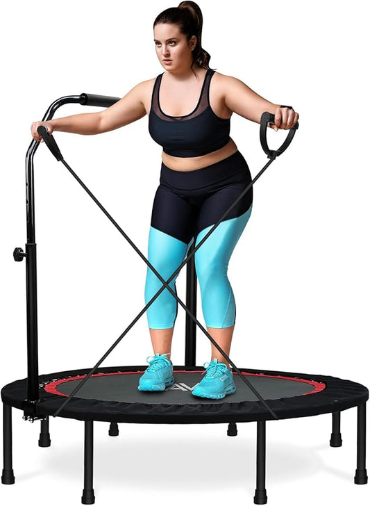 450 LBS Foldable Mini Trampoline for Adults & Kids 40" Rebounder Trampoline with Adjustable Foam