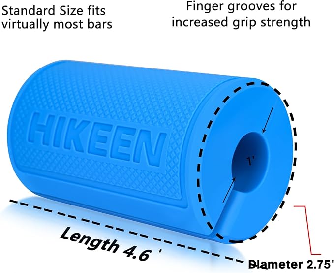 Hikeen Thick Bar Dumbbell Grips,Non Slip Hard Rubber Barbell Grips,Grips for Weight Lifting, Muscle