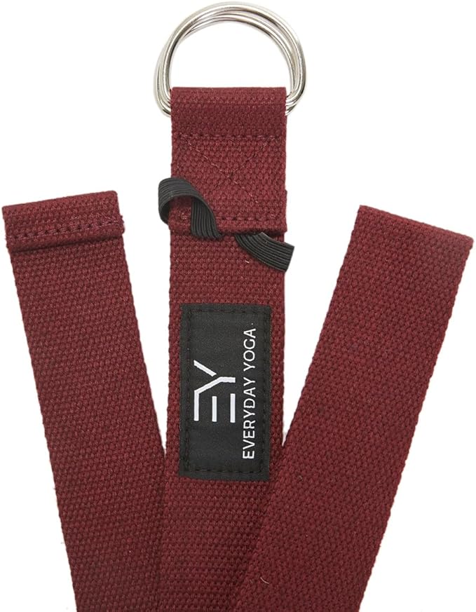 Everyday Yoga Super Strong Strap with Metal D-ring Buckle - Improve Flexibility, Stretching, and