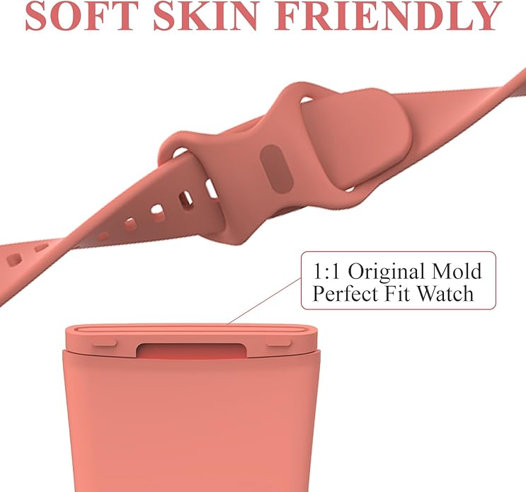Compatible with Fitbit Versa 4 / Fitbit Versa 3 / Fitbit Sense/Sense 2 Bands, Soft Silicone