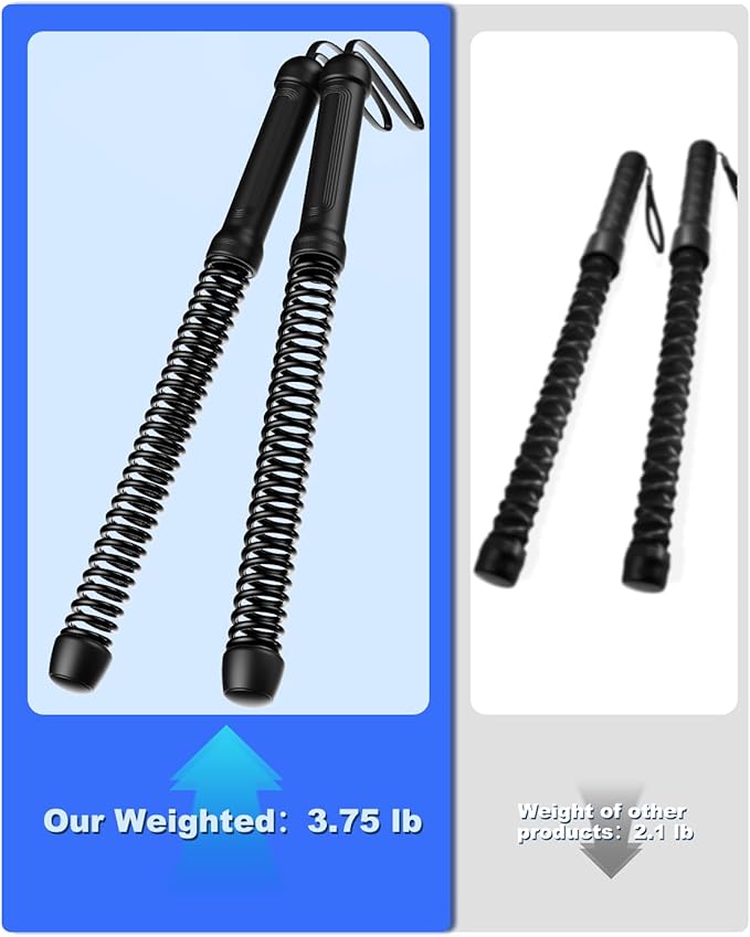 2PCS Weighted Ropeless Battle Ropes for Home Gym, Heavy Duty Arm Exerciser for Strength Training