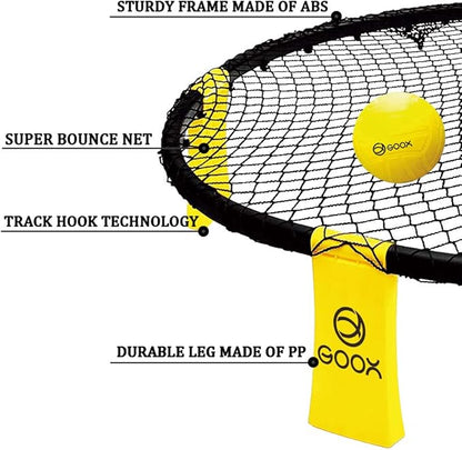 GOOX Outdoor Beach Ball Games with Carrying Bag, 3 Balls, Net and Strip Light (ONLY for Light Up