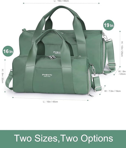 Compact Sports Gym Bag for Women, Cute Mini Duffle Bag with Wet Pocket & Shoes Compartment