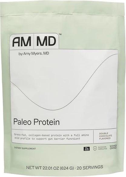 Amy Myers MD Paleo Protein Powder - Double Chocolate, 20 Servings - Collagen-Based Gut Function