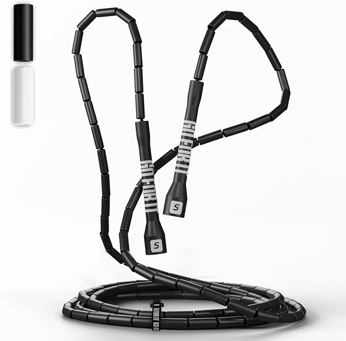 Sportbit Elite Beaded Jump Rope - Adjustable Speed Rope for Fitness, CrossFit, Boxing