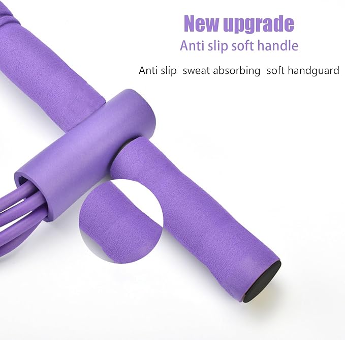 21 Fitness Resistance Bands-4 Tube Pedal Ankle Puller,Pedal Resistance Band with Handle,Resistance