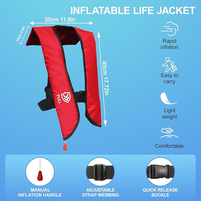 Automatic/Manual Inflatable Life Jacket| Inflatable PFD Kayak Vest Adult| Life Vest for Adults|