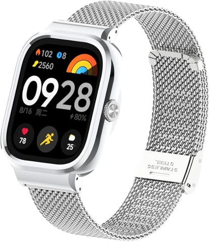 HOPMC Adjustable and Comfortable With Redmi Watch 4 Strap Metal Case 22mm Stainless Steel Mesh