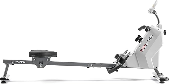 Sunny Health & Fitness Magnetic Rowing Machine for Home Exercise, Quiet & Smooth Rower with Compact
