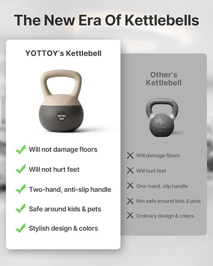 YOTTOY Soft Kettlebell, Set for Strength Training Kettlebells & Home Workouts, Soft-Sided Cushioned
