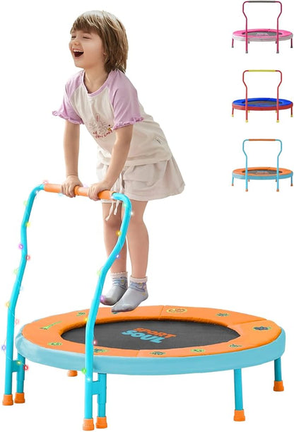 SPORTSOUL Mini Trampoline for Kids 3-6 with Super Safe Foam Handle Bar, 3ft Toddler Trampoline