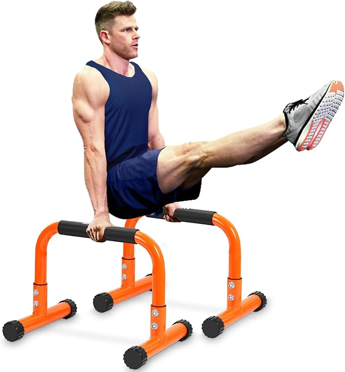 Push Up Bar, 12 Inch High Non-Slip Parallettes Bars & Dip Bars With Foam Handles, Heavy-Duty No