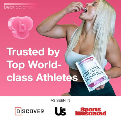 Creatine Gummies for Men & Women - Creapure® Creatine Monohydrate, L-Theanine, L-Tyrosine & B12 for