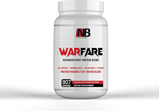 Warfare 2 lbs Advanced Whey Protein Blend 22g Protein per Serving Amazing Flavors (2 lbs, Chocolate