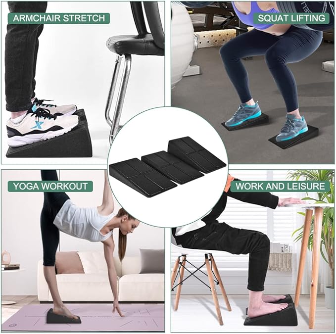 Slant Board Squat Wedge for Calf Stretchingï¼? Pcs 12" x 6.3" Foot Stretcher Balance Board for