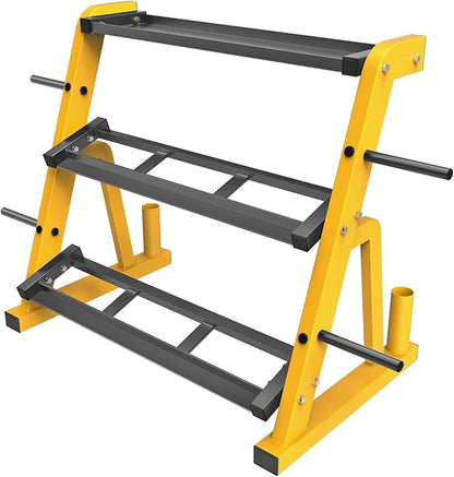 "Kipika Heavy Duty 3 Tier Dumbbell Rack Multifunctional, Weight Rack for Dumbbells, Home Gym
