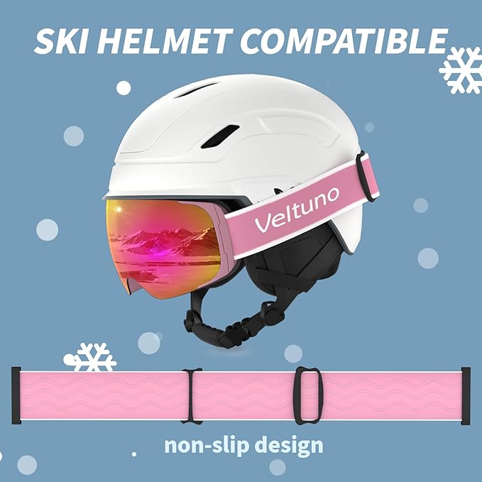 Ski Goggles for Men Women Adult & Youth, OTG Snowboard Goggles Anti Fog, Snow Goggles UV Protection
