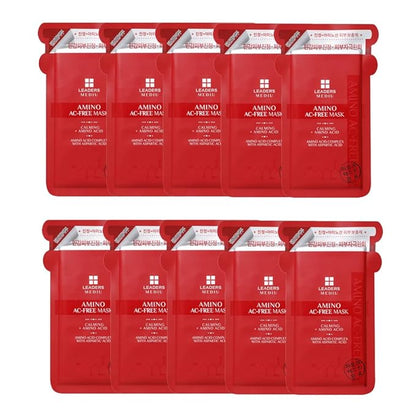 Leaders Mediu Amino AC-FREE Acne Control Facial Sheet Mask | AHAs, BHAs, Salicylic Acid, Snail