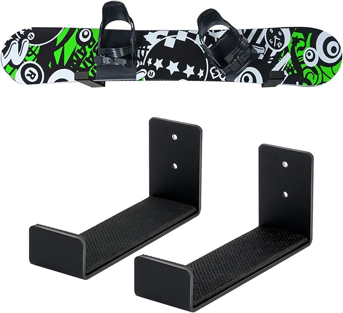 Poskad Snowboard Wall Rack,Ski Wall Mount Display, Home and Garage Snowboard Storage,Solid Aluminum