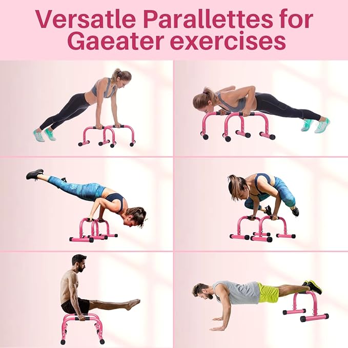 AmazeFan Parallettes Bars, High Steel Push Up Bar Strength Training For Handstands, Calisthenics