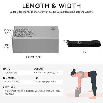Overmont Yoga Block 2 Pack Supportive Latex-Free EVA Foam Soft Non-Slip Surface for General Fitness