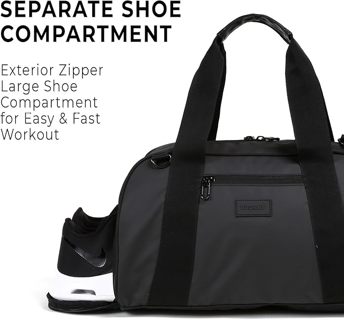 Vooray Burner Gym Duffel Bag, Gym Bag for Women and Men with Shoe Compartment, Weekender, Overnight