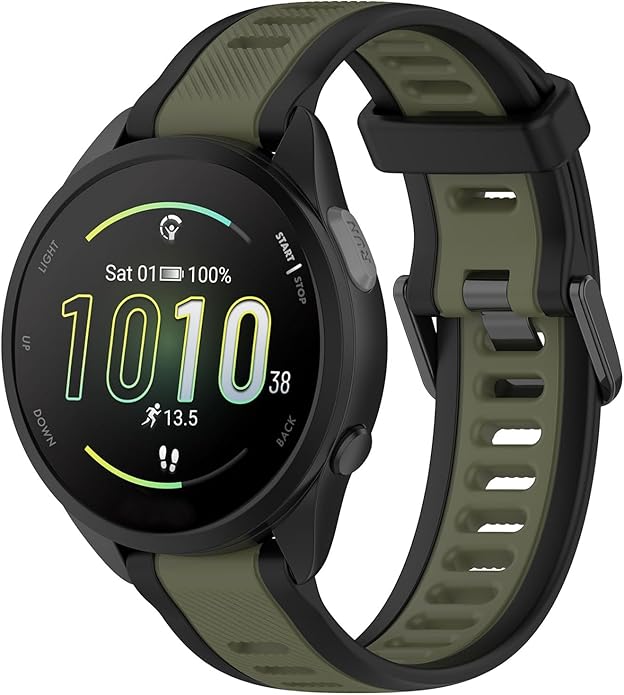 Compatible with Garmin Forerunner 165 Watch Band, 20mm Width Silicone Replacement Bands for Garmin