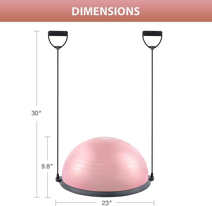 ZELUS Balance Ball Trainer with Resistance Bands and Foot Pump, Inflatable Yoga Ball for Home Gym