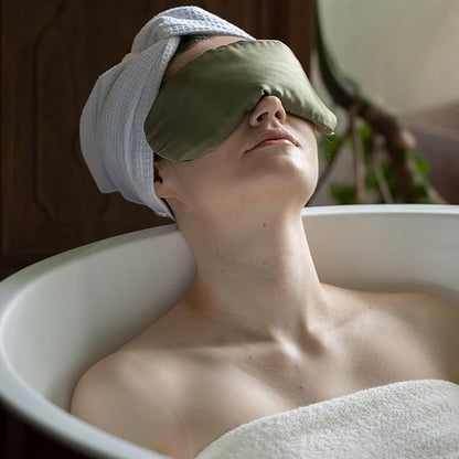 Weighted Eye Pillow for Relaxation, Sleeping, Yoga, SPA and Travelling, 100% Natural Crystals Mixed